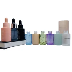 10ml Glass Dropper Bottle 10ml 30ml 50ml 75ml 100ml Luxury Facial Serum Oil Packaging Matte Pink Frosted Square Glass Dropper Bottle