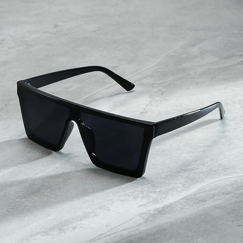 Lmamba 1871 Oversized One Piece Lens Sunglasses Men Black Fashion Square Sun Glasses Mirror Vintage Retro Glasses Female Women