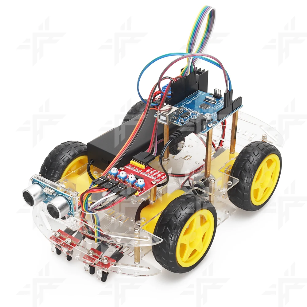 Ultrasonic Smart Robot Car Kit 4WD  Tracking Robotics Kit Education & Maker Kits Programmable