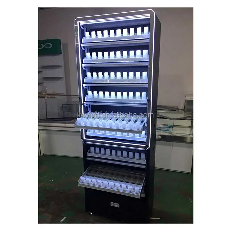 Durable Tobacco Cabinet Commercial Display Cigarettes Display Cabinet With  Led Light