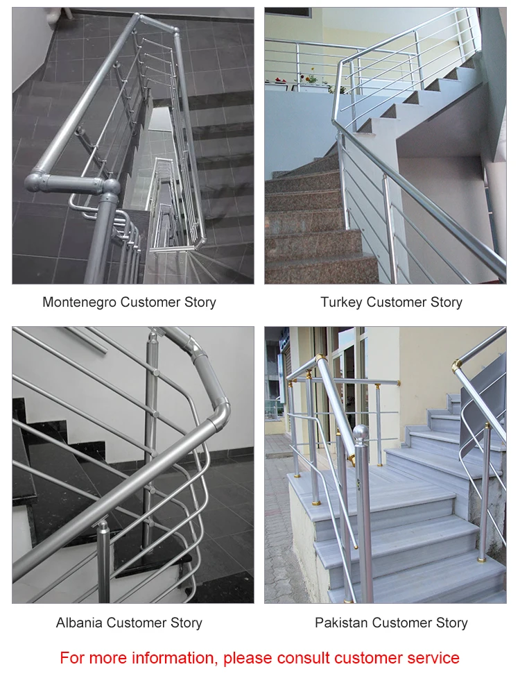 Aluminium Balcony Handrail Foot Pipe 48 mm Balustrades Railing Column ...