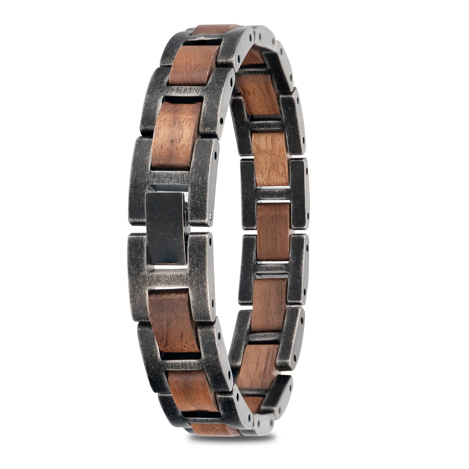 Customizable Christmas Gift Stainless Steel Walnut Bracelet