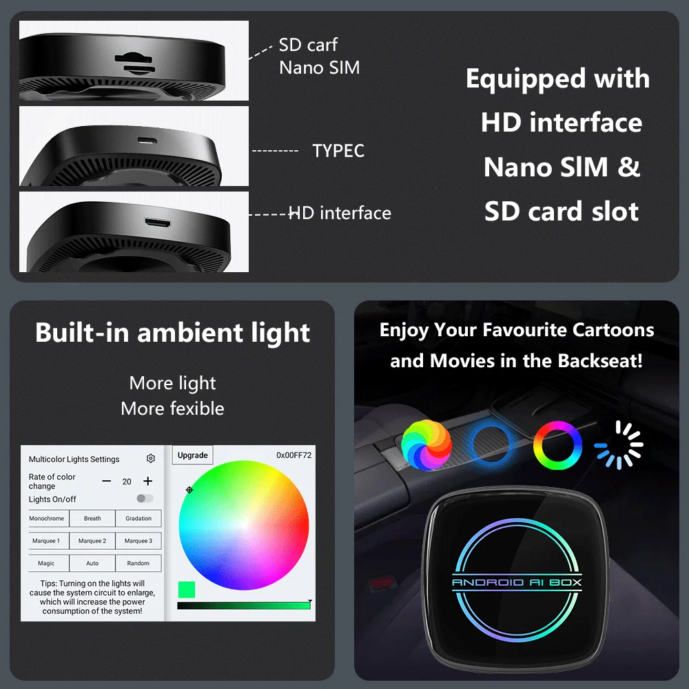 WOOBOOBOX Gt8d Qualcomm 6350 Car Play Aibox - Android 15