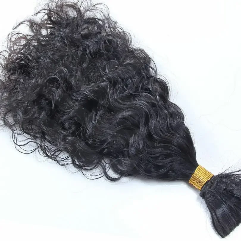 Capelli umani bagnati e ondulati sfusi per intrecciare pacchi di capelli indiani_voghion.com