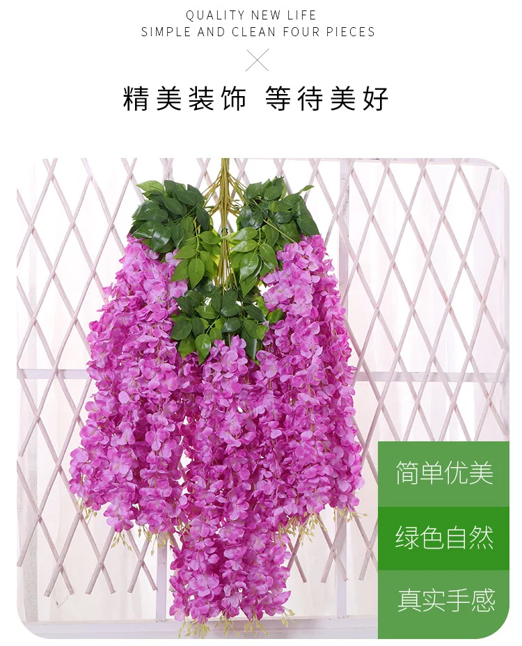Ox0199 Wholesale Wisteria Hanging Flowers Silk Wisteria Flower