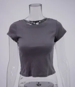 New MemorieSea  Crop Tops Sports Slim Fit Quick Drying Nude Fitness Top