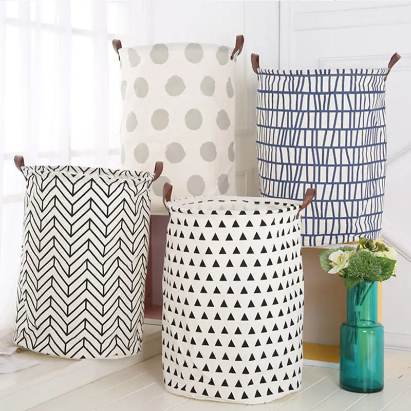 Waterproof Portable Foldable Collapsible Laundry Hamper Dirty Clothes Storage Cotton Laundry Basket