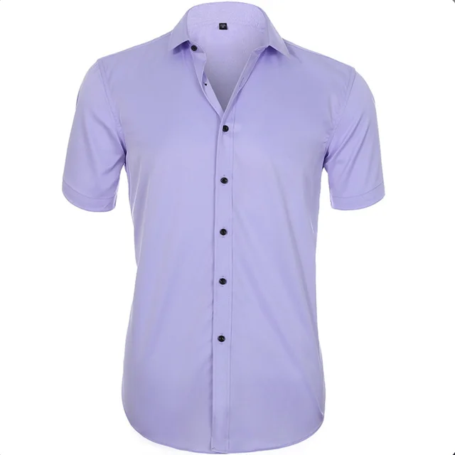 2024 OEM ODM Summer Men breathable casual short sleeve shirt cool Cuba collar mens dress shirts  tuxedo summer shirt