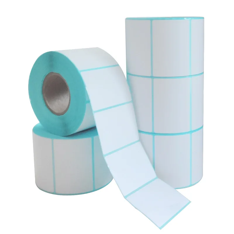 Factory Custom 60 X 30mm Blue Adhesive Thermal Label Paper Roll,Blank 60 X 30mmThermal Shipping Label Paper Roll