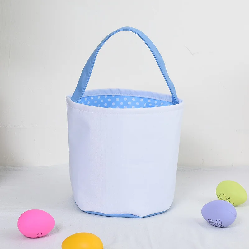 Blank Sublimation Canvas Easter Basket Easter Egg Hunt Baskets With