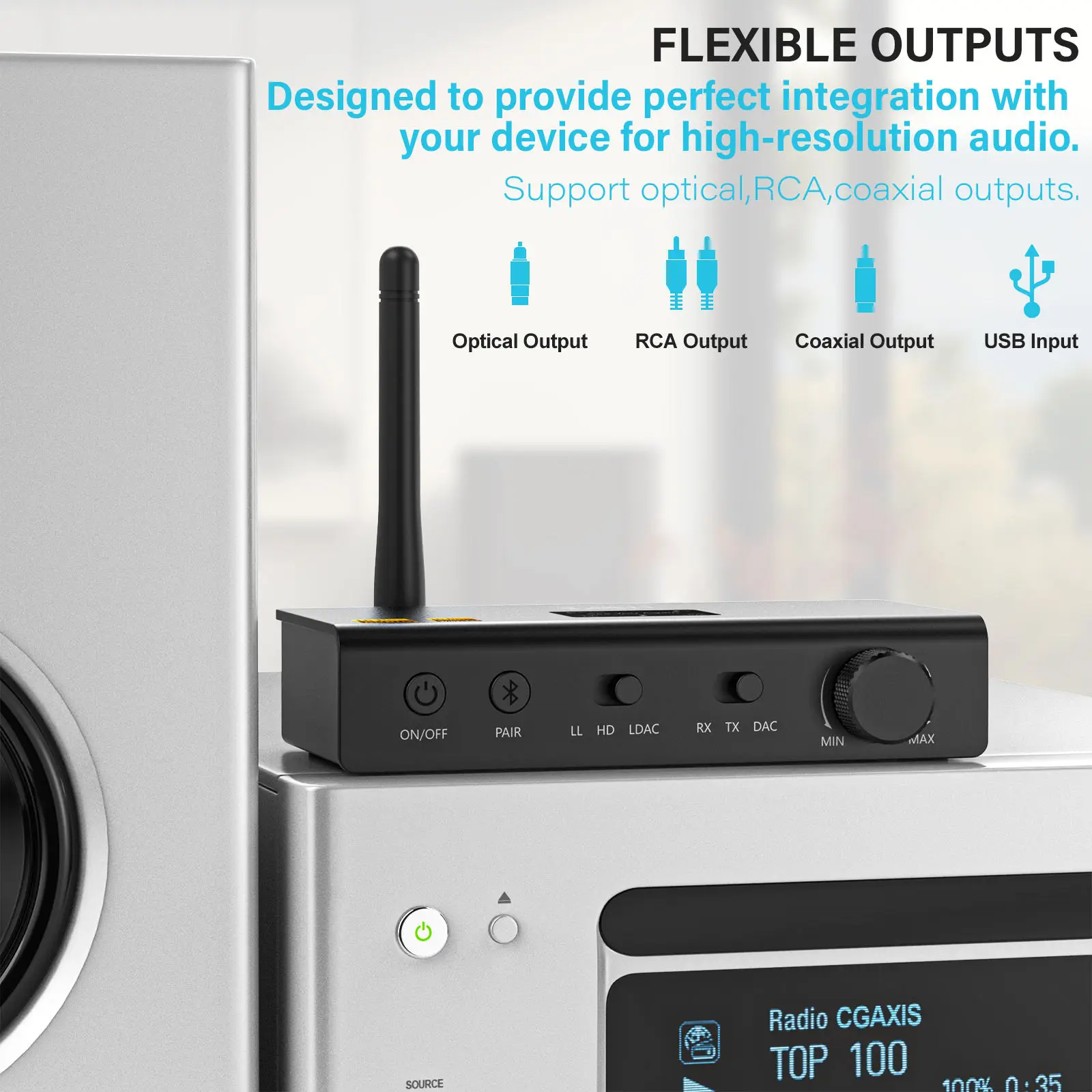 1Mii DS700 Hi-Fi Bluetooth Audio Receiver & Transmitter with ESS
