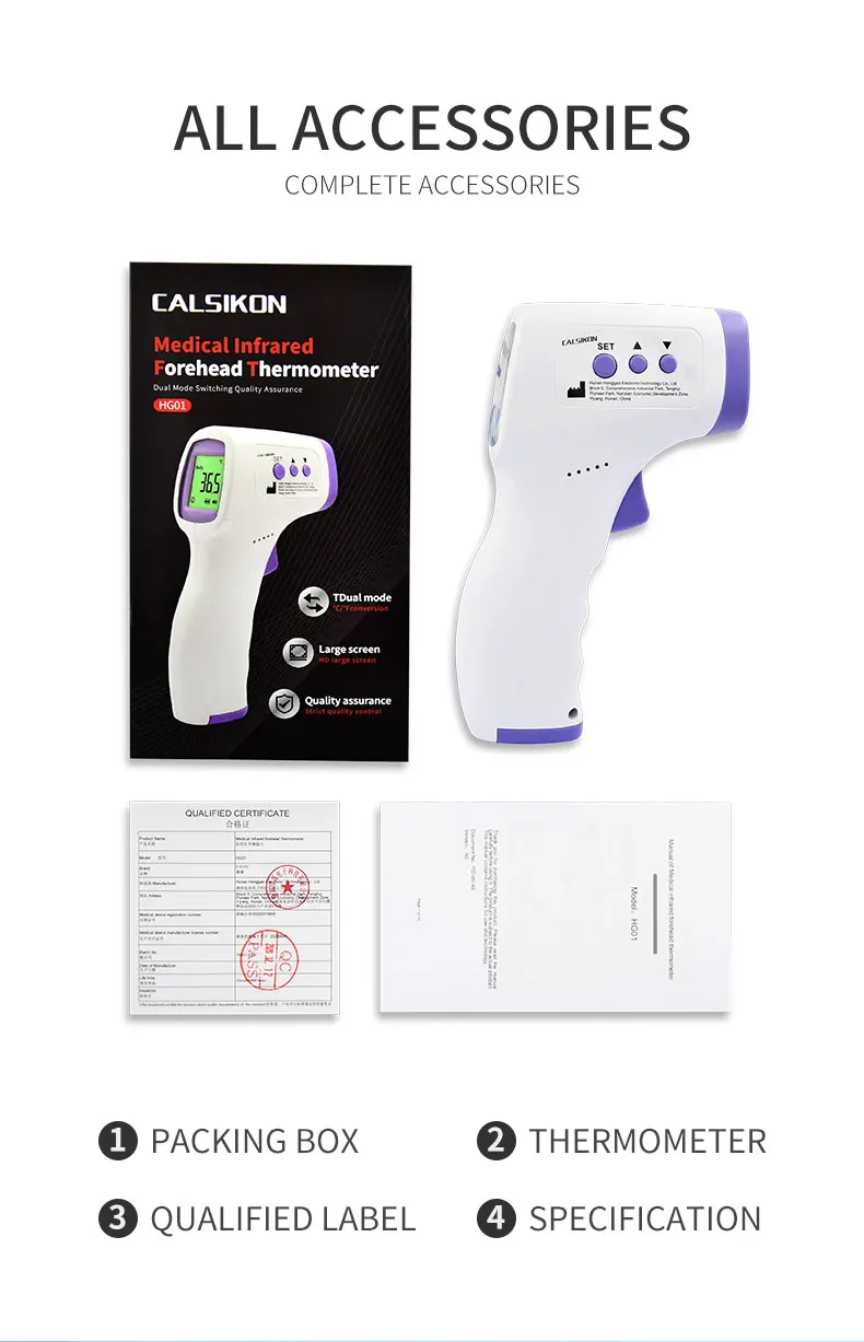 Xiuda Auto-Off Digital Body Infrared Wireless Thermometer Forehead LED Display Temperature Meter Made of Durable Plastic
