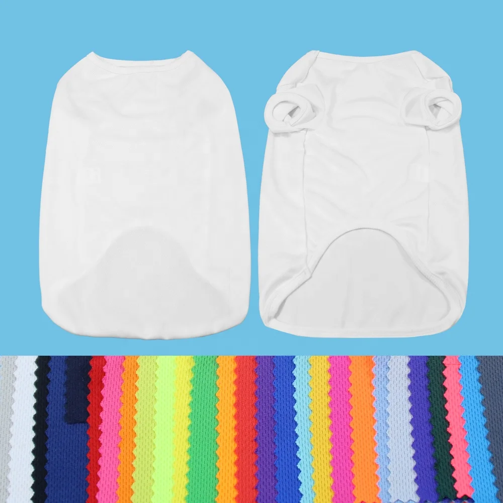 Custom Sublimation Blank Dog Shirts Printable Plain Dog Clothes Polyester Pets Clothes And