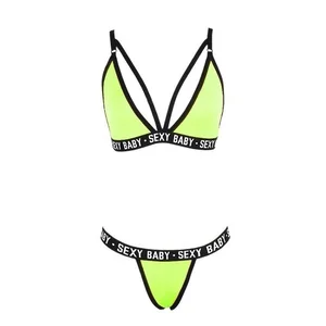 OEM Custom Stylish Ladies Sexy Three-point Bikini Set Ladies Soild Color Sexy Two-piece Set Swimsuit Swimwear Beachwear