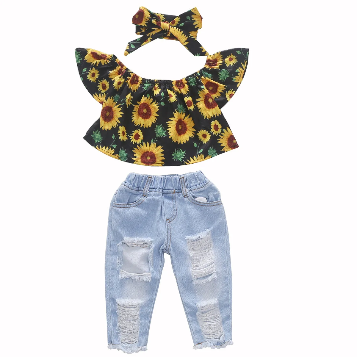 Wholesale Girl Yellow Sunflower Off The 