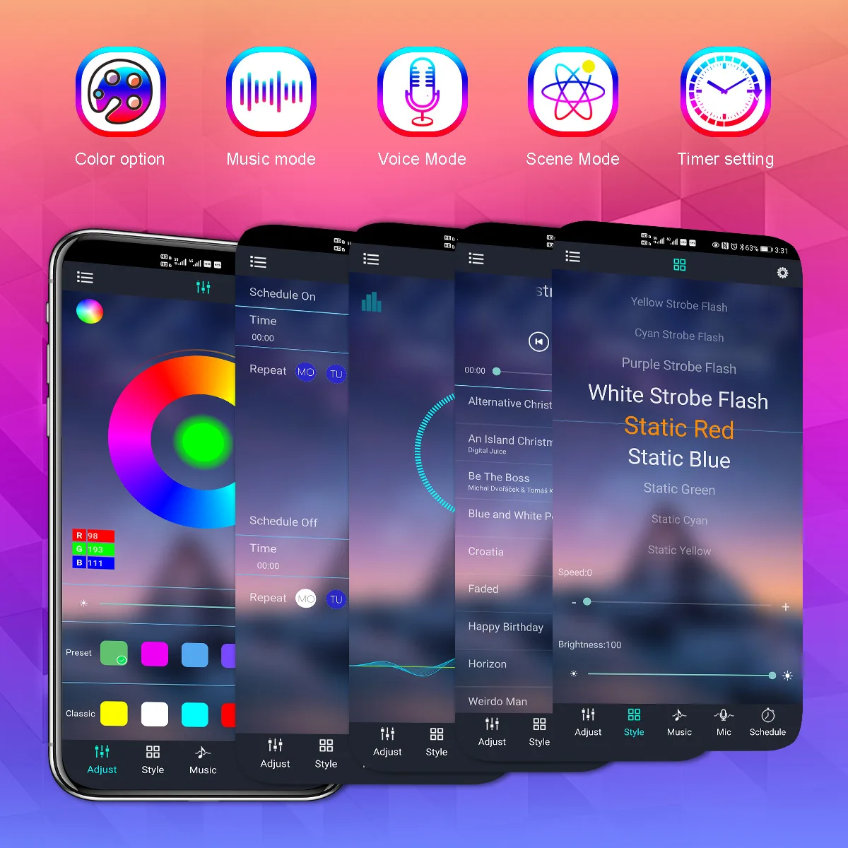 App Smart Corner Led Rgb Atmosphere Sound Activated Light Symphony