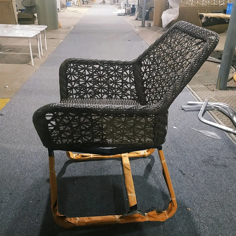 Flower Weaving Plastic Outdoor Synthetic Rattan Chair