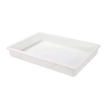 18'' X 26'' White Plastic Stackable Rectangle Dough Tray Proofing Box ...