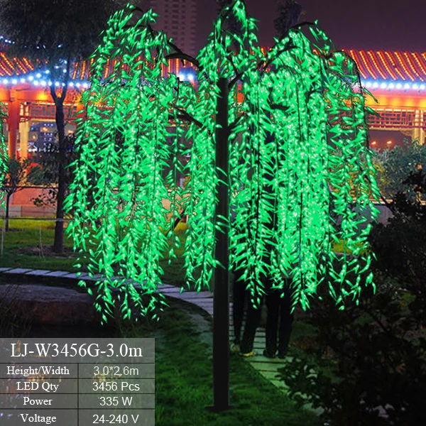 3456 Leds Outdoor LED Lighted Artificial Weeping Willow Branches