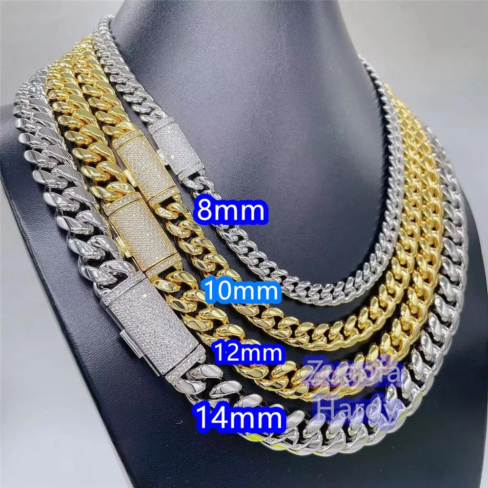 Free Customization Logo 10Mm/12Mm14Mm Hip Hop Necklace Stainless