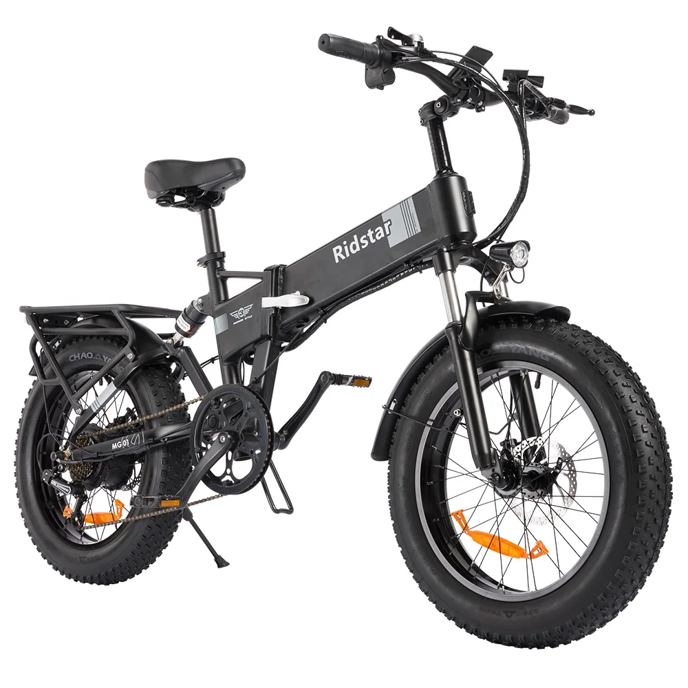 1000W 48V 15AH 45 km/h 80km Ridstar H20 Klapp-Elektro fahrrad mit 20 Zoll fetten Reifen vorne und hinten Doppel hydraulik federu