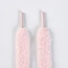 Light pink plush shoelaces