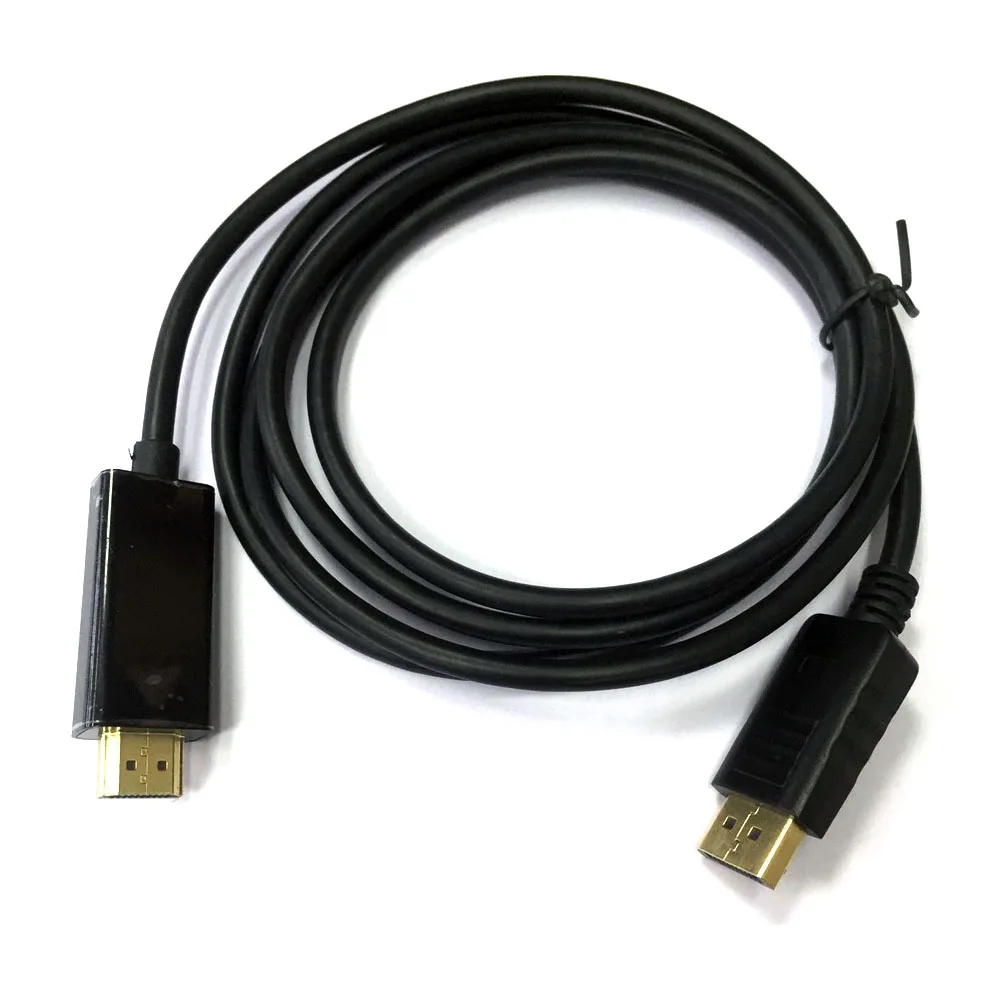 1.8M ゴールドプレーテッド DP to HDMIアダプタケーブル DisplayPort to HDMIコンバータ IC内蔵 高品質Display Port to HDMIケーブル