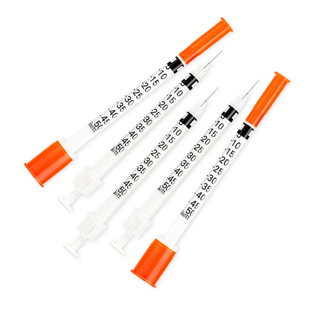 Factory Direct 1ml 0.5ml Insulin Syringe U100 U50 with Ultra-fine Needle Plastic Safety Product