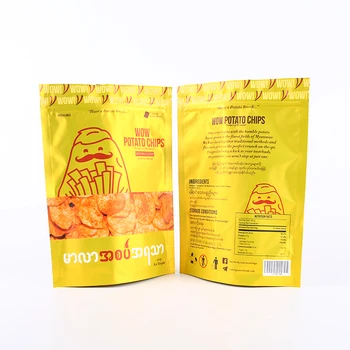 Moisture Barrier Snack Packaging Plastic Food Gusset Bag Back Seal Potato Chips Packaging Bags
