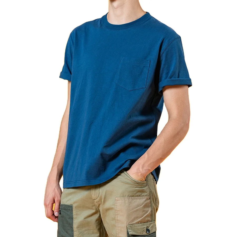 Quality Customized 200gsm Oversized t Shirt Heavy 100 Cotton Plain Crop Tops Wholesale Top t Shirt Blanc Pocket Tee Shirts