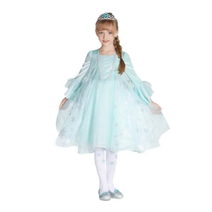 Summer White Snow Queen Princess Children's Costume for Girls' Birthday Party Underwear-Winter New Style Long-Sleeved Snow