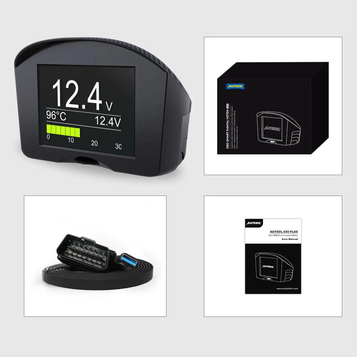 AUTOOL X50 PLUS Car HUD Scanner DTC clear or Read Code Smart Digital & Early Alarm Fault Code Multi-Function Obd2 Meter