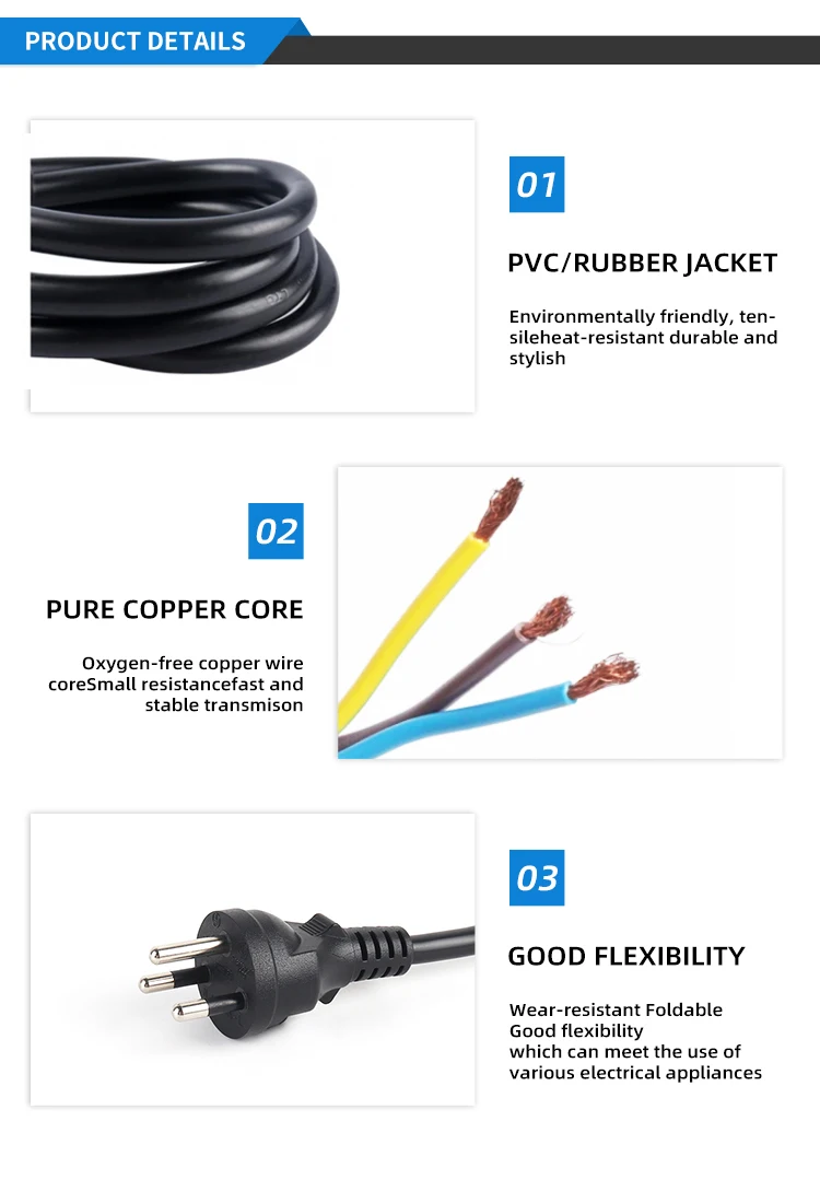 thai ac power cord with iec thailand standard ac power cord plug wire cable tisi -3