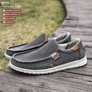 2026 Brand Men's Casual Canvas Slip-On Flat Shoes Best Selling Loafer Design Breathable for Spring Autumn Winter Seasons