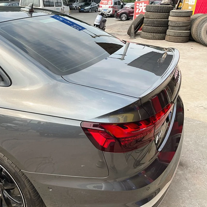 For Audi A4 B8 B8.5 4 Door Sedan 2009-2016  S4 Style ABS Rear Wing Roof Rear Box Decorated Spoiler Gloss Black carbon fiber look