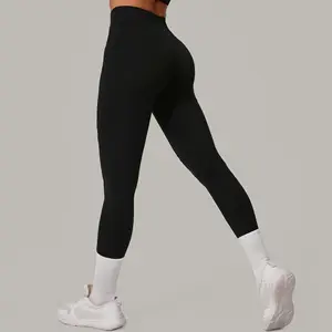 Gym Tights Hidden Butt Fitness Sculpt Peach Yoga Pants High Waist Leggings Spandex/Nylon Elastic Waist Four-Way Stretch for