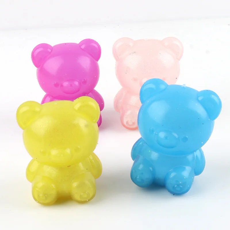 Лидер продаж Симпатичный мягкий клейкий Мишка из термопластичной резины сжимаемая игрушка Снятие напряжения светящийся мультяшный медведь снятие стресса фиджет-игрушки