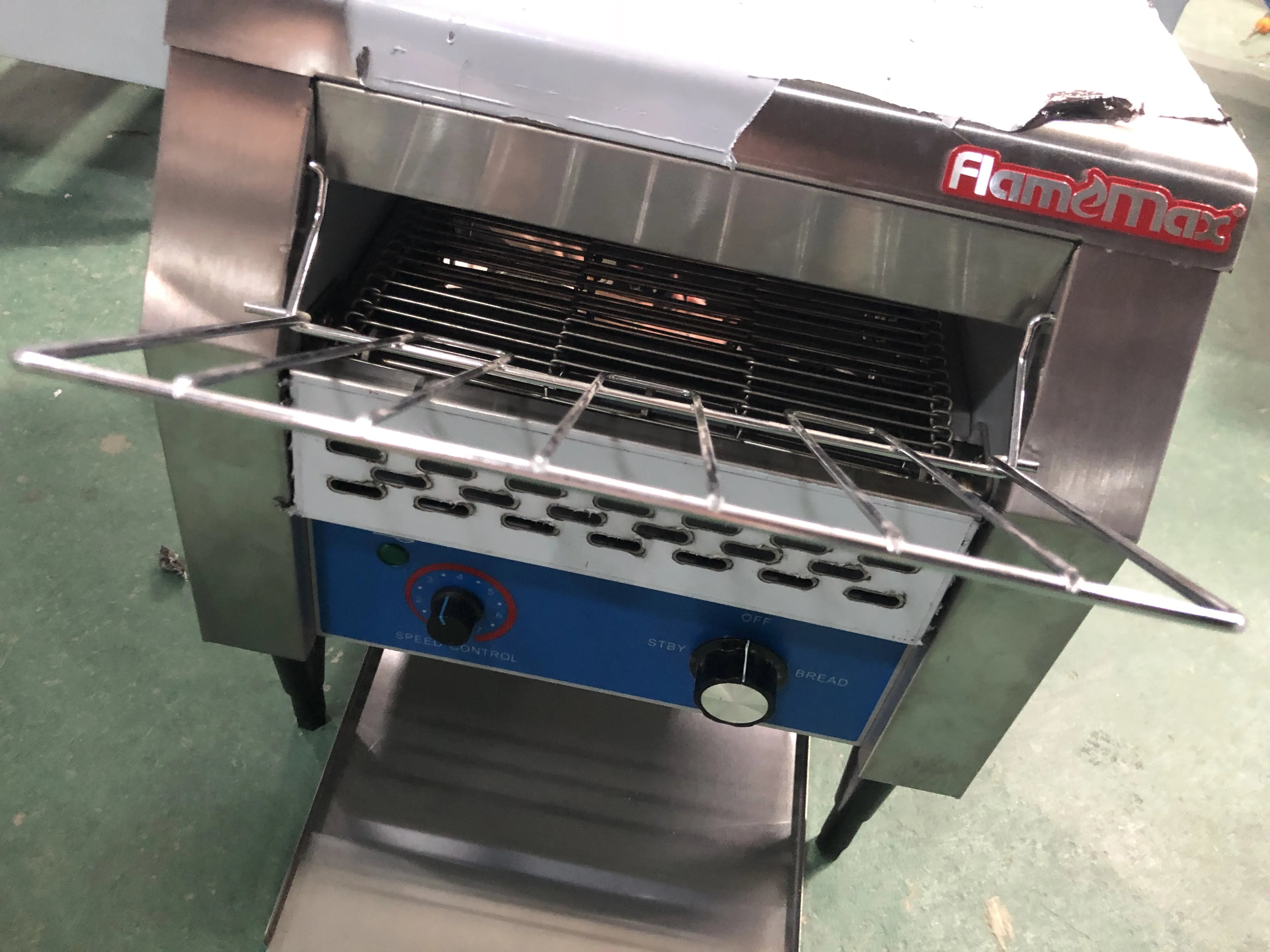 Het150 Stainless Steel Electric Conveyor Bread Toaster Bun Warmer Commercial Conveyor Toaster