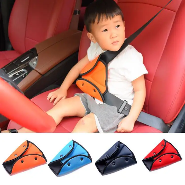 Seatbelt Adjuster for Kids,2 Pack Car Seatbelt Safety Cover Triangle Positioner for Short People,Firm Auto Shoulder Neck Strap Adjuster,Protective Safety Strap Adjuster Pad Harness Blue 