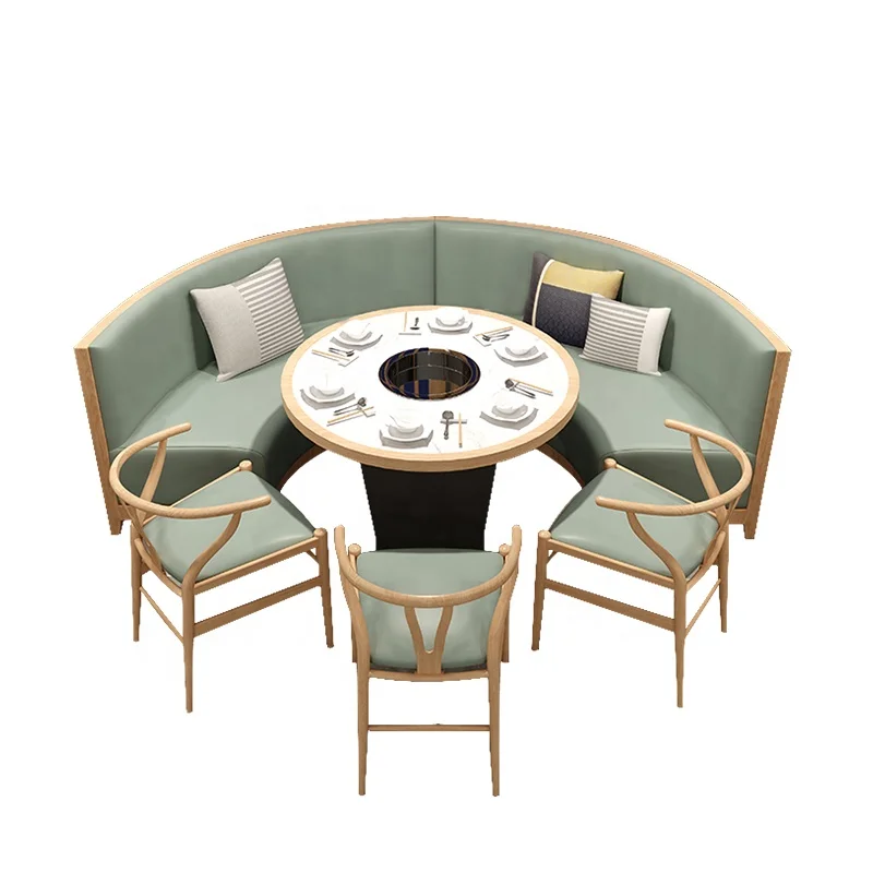 Commercial Quartz Stone Table Top Restaurant Hot Pot Table Korean Bbq Grill Table