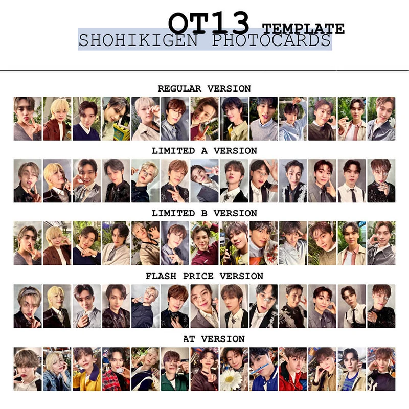 13pcs/set Kpop ST SHOHIKIGEN Japan Album Photocards
