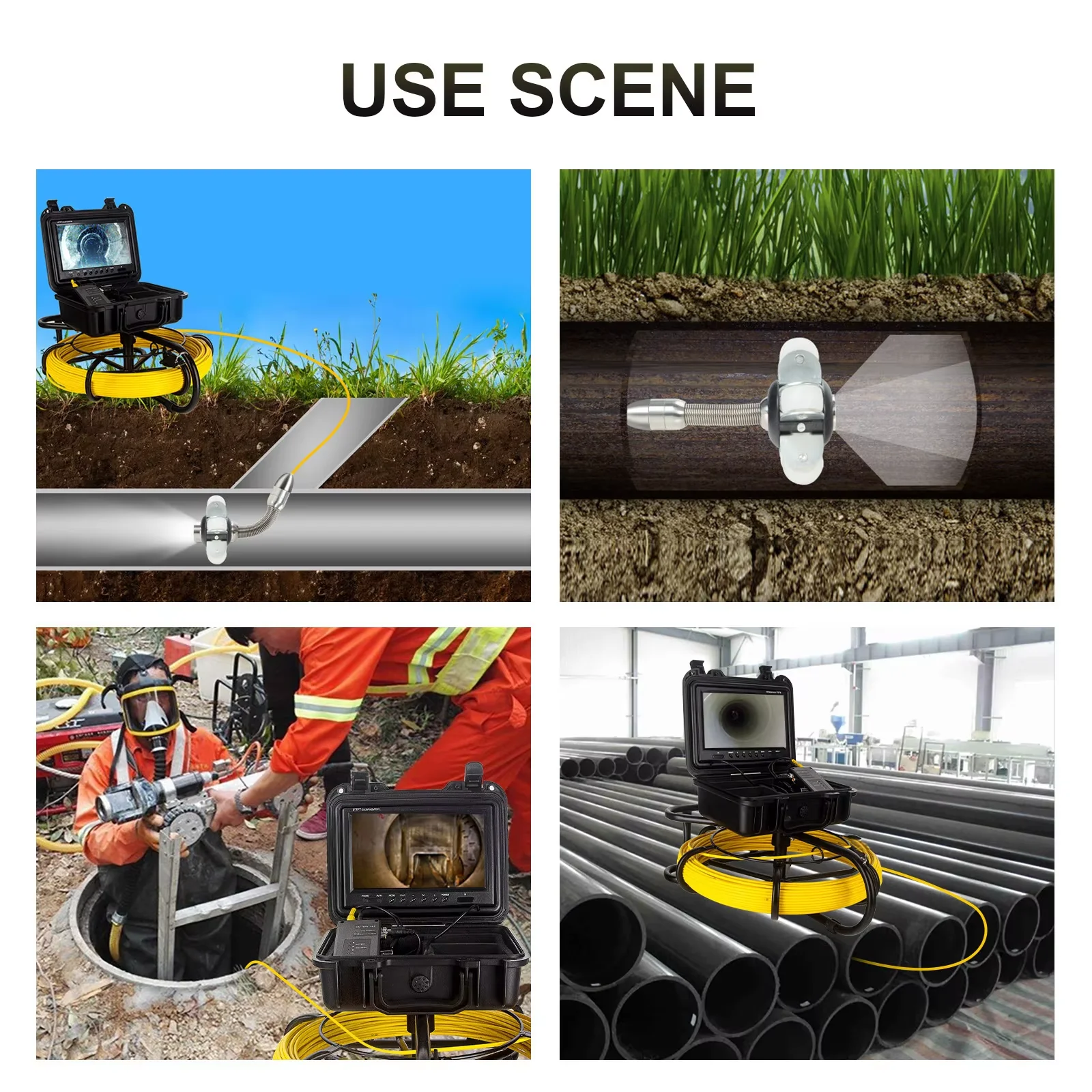 Sewer Camera 512Hz Locator 9Inch 1080P HD Screen with 16GB DVR Video Recording,Pipe inspection Camera 12 Adjustable LEDs for Sewer Line  manufacture