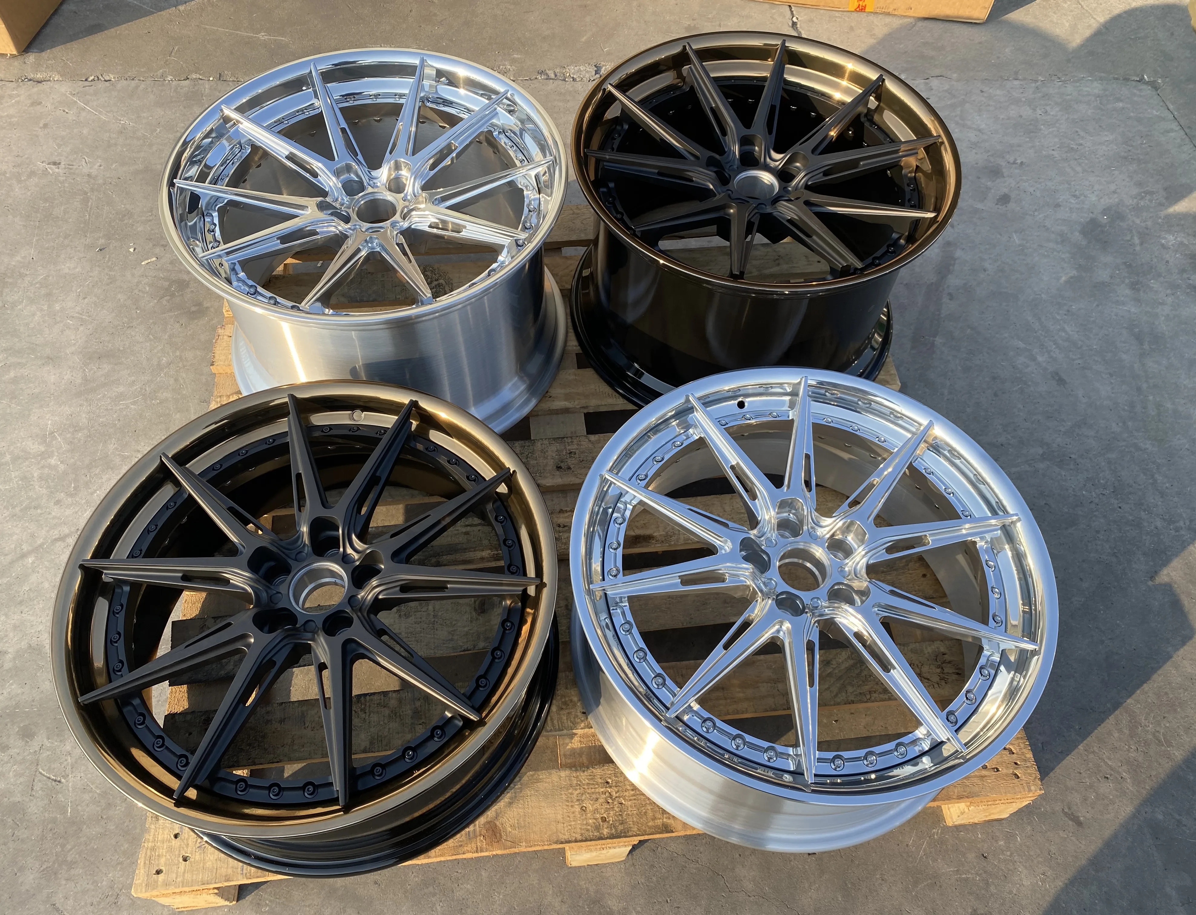 2 piece mate silver face aluminum alloy forged wheels 16 17 18 19 20 21 22 23 24 inch 5x112 5x114.3 5x120 rim hub