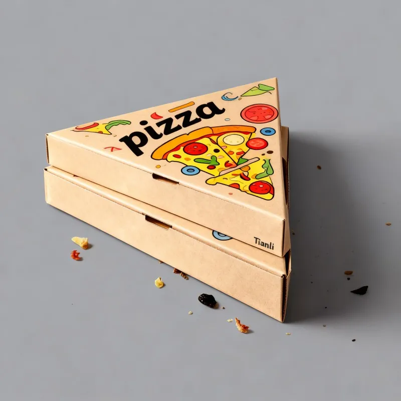 product customized digital printing triangle pizza box for takeout food box cardboard material crepes waffle cone pizza slice packaging-3