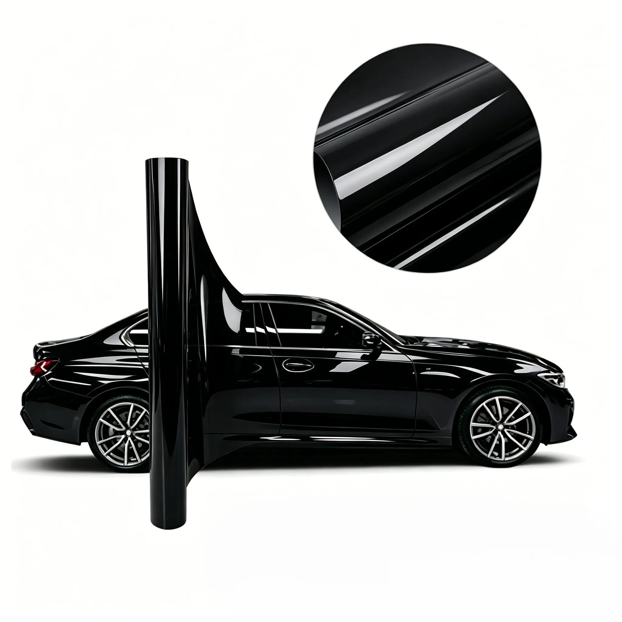 High Gloss Pet Pvc Piano Crystal Black Car Wrap Film Bubble Free UV Resistant Auto Body Color