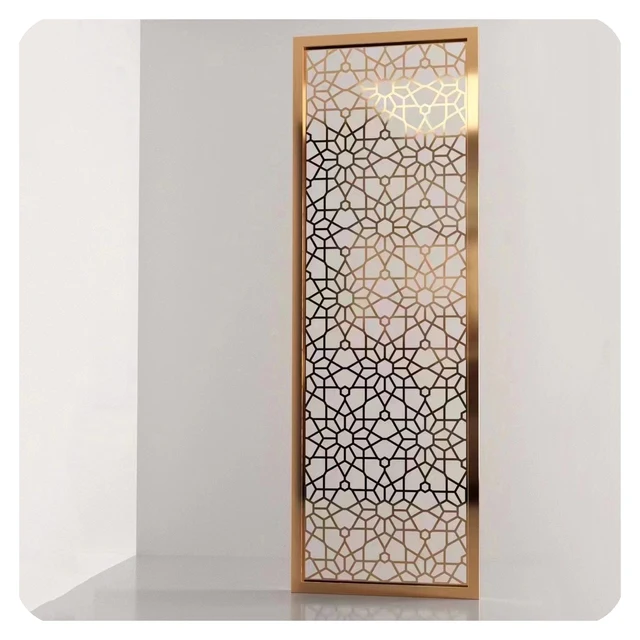 Modern Simple Custom Living Room Entrance Screen Partition New Chinese Style Hollow Aluminium Alloy Stainless Steel Screen