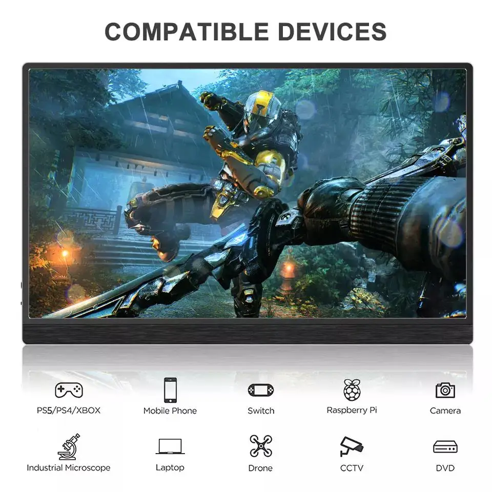 15.6" Portable Touchscreen Monitor - 1080P IPS USB-C HDMI HDR FreeSync For PC Mac Phone