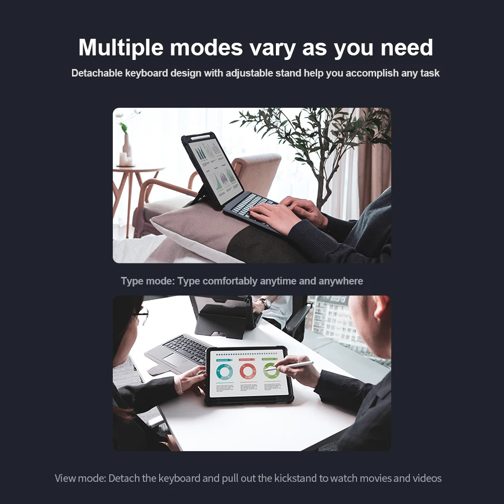 Съемный чехол для клавиатуры Nillkin iPad Air 5 с волшебной сенсорной панелью ударопрочный планшета держателем карандашей