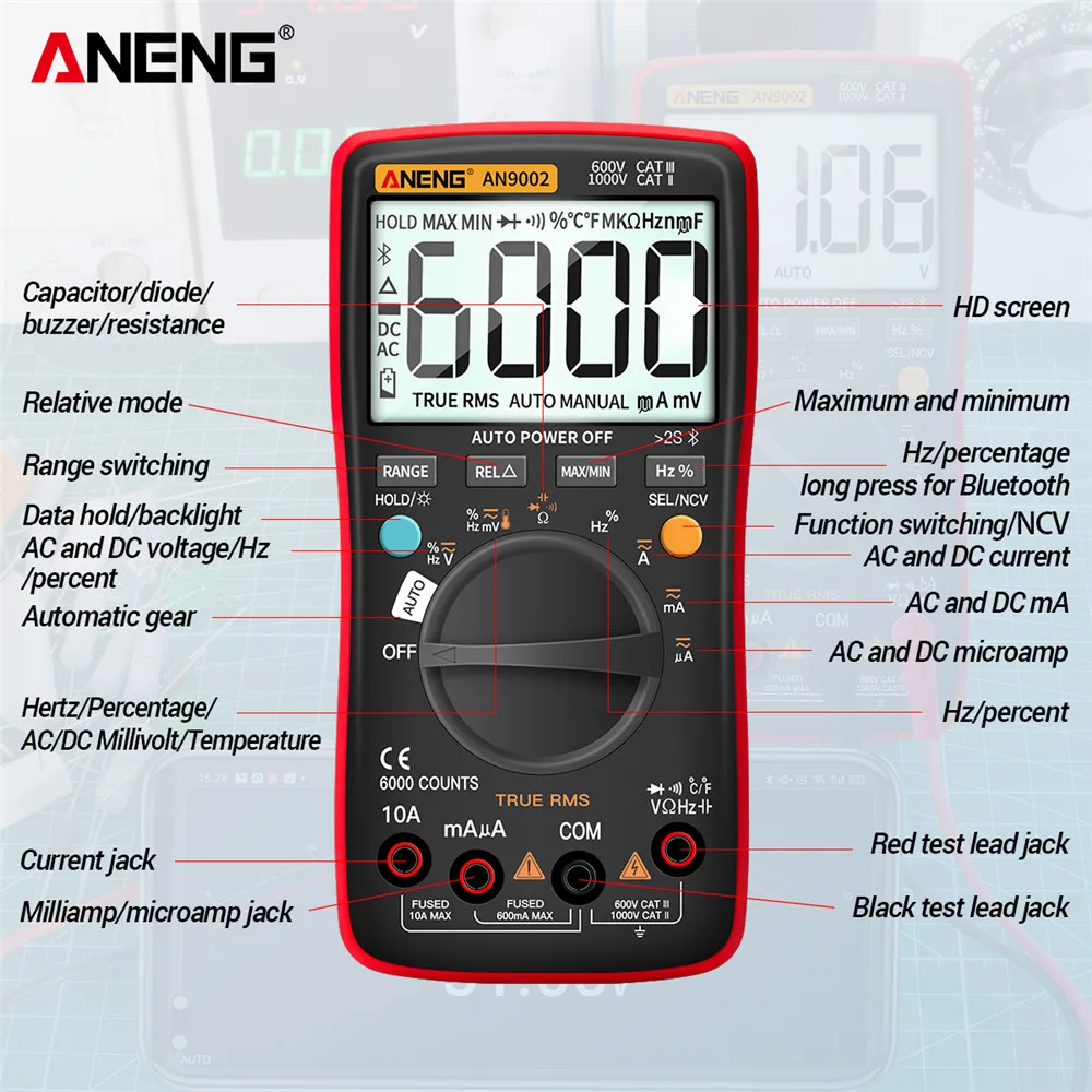 ANENG AN302 Digital Multimeter 8000Count Ture RMS India