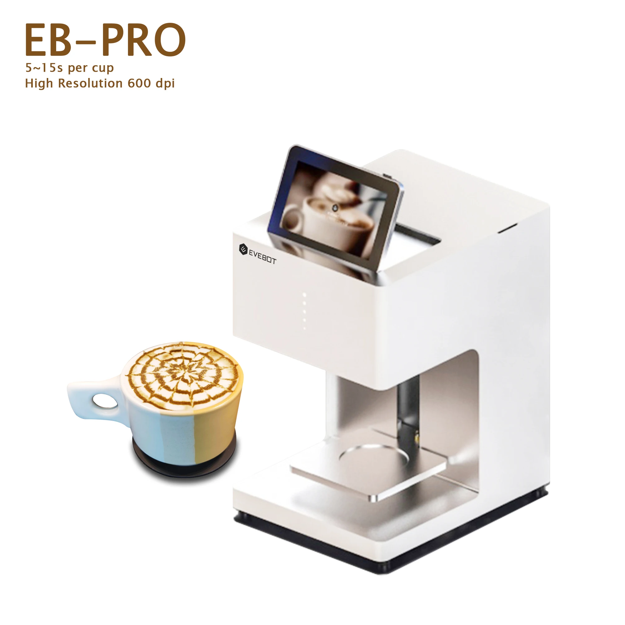 EVEBOT Eb-Pro 600dpi - Fastest Smart 3D Coffee Printer